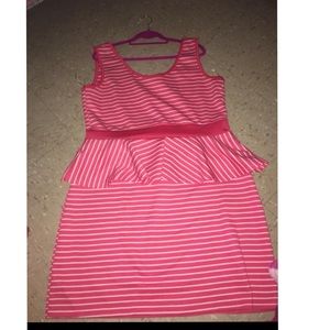 Peplum striped dress